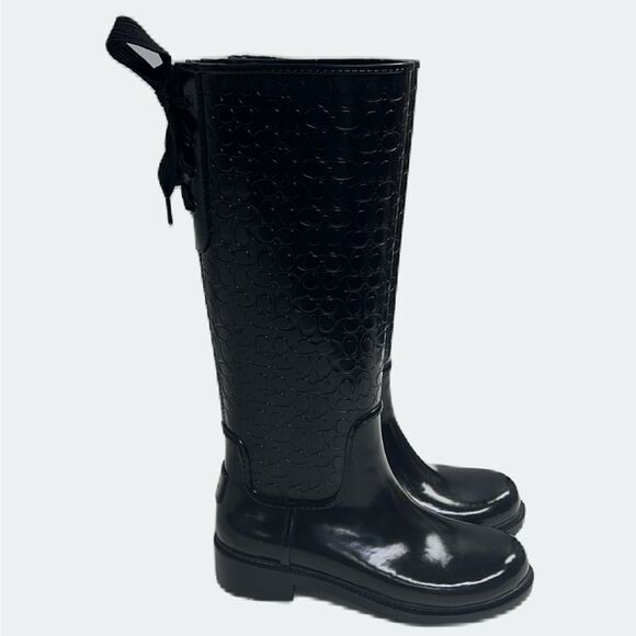 Coach-Classic Signature Logo Lace Up Rain Boots - Picture 3 of 15
